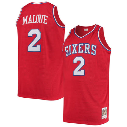 Moses Malone Philadelphia 76ers 1982/83 Big & Tall Hardwood Classics Swingman Jersey - Red | Mitchell & Ness for sale