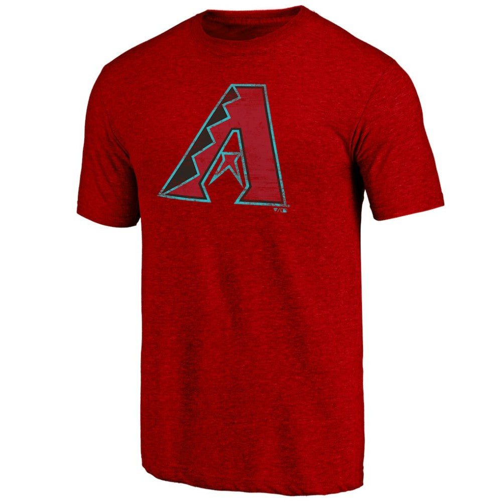 Arizona Diamondbacks Weathered Official Logo Tri-Blend T-Shirt - Red
