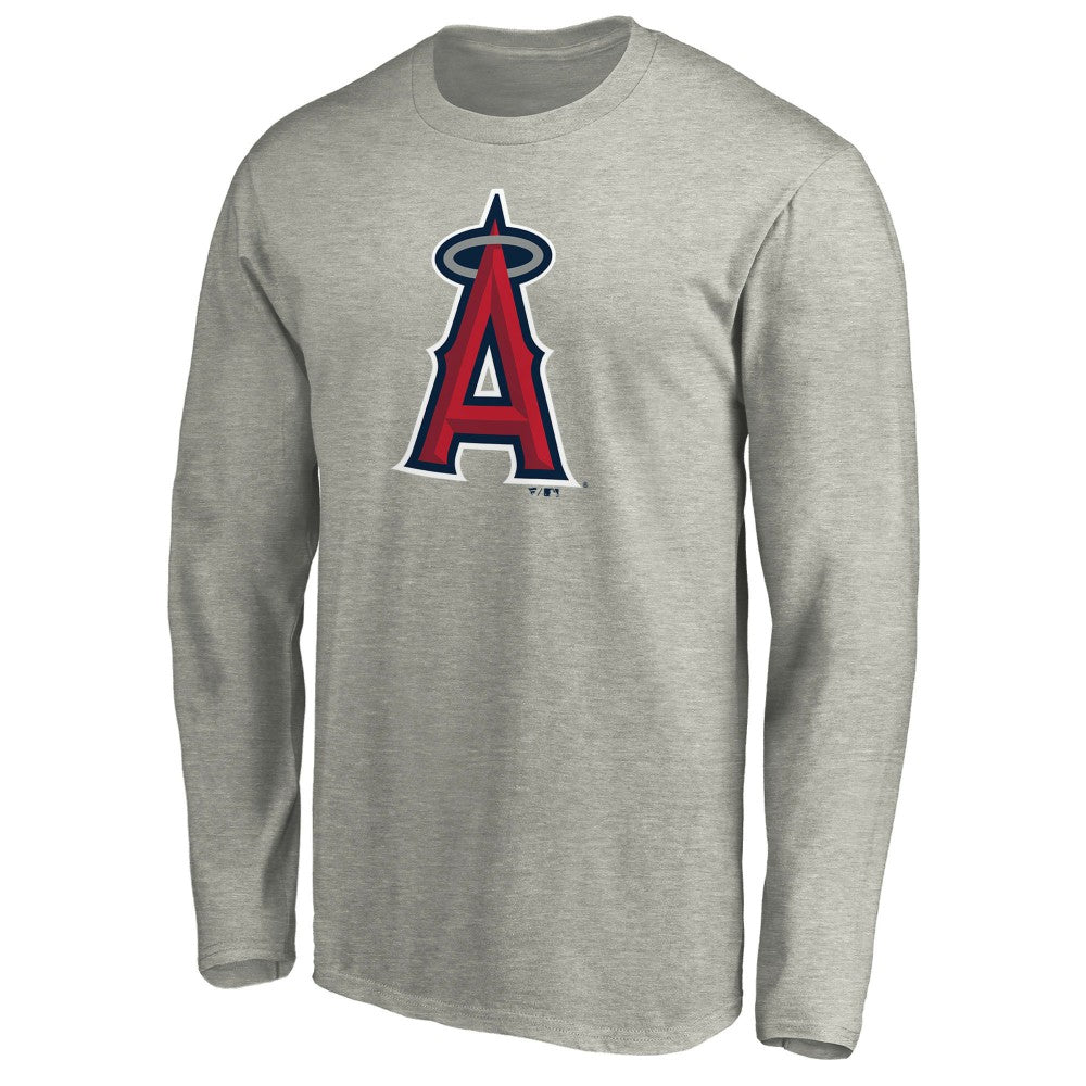 Los Angeles Angels Official Team Logo Long Sleeve T-Shirt - Heather Gray