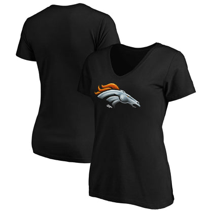 Denver Broncos Women's Midnight Mascot Logo V-Neck T-Shirt - Black online