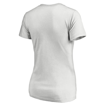 Cincinnati Reds Women's Floral Arched Logo V-Neck T-Shirt - White