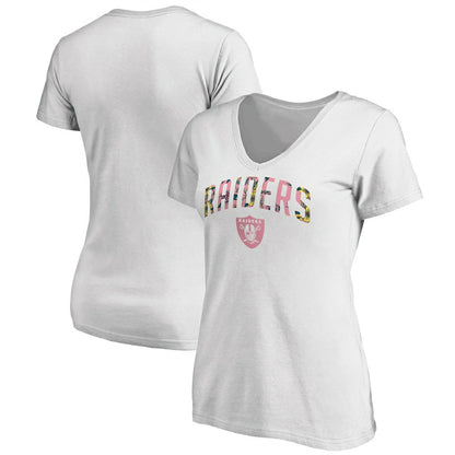 Las Vegas Raiders Women's Floral Arch T-Shirt - White sale