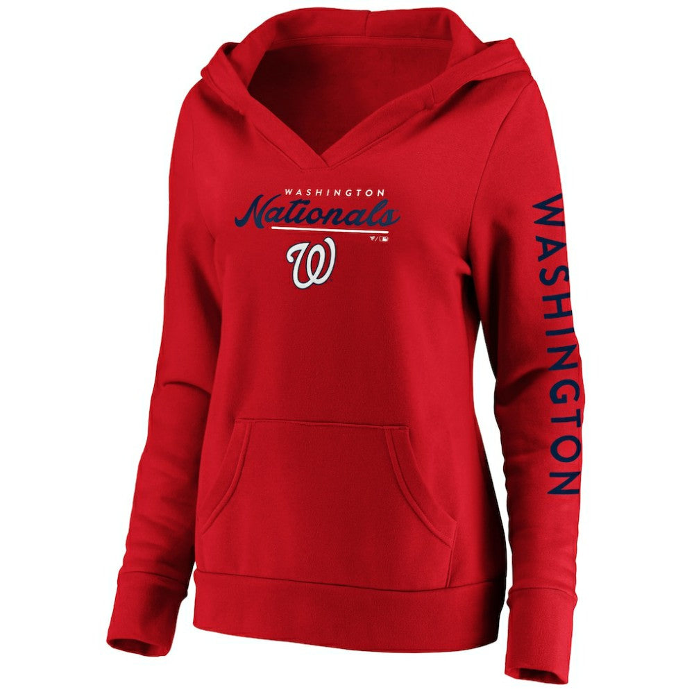 Washington Nationals Women's Core High Class Crossover Pullover Hoodie - Red