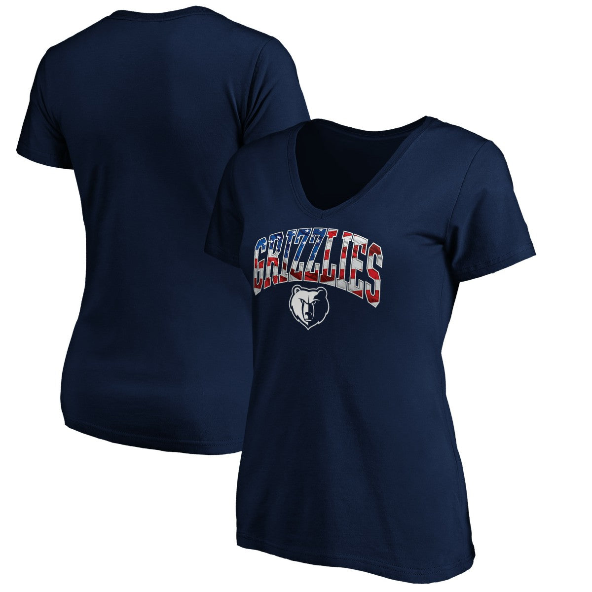 Memphis Grizzlies Women's Banner Wave V-Neck T-Shirt - Navy on sale