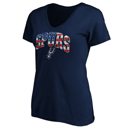 San Antonio Spurs Women's Banner Wave V-Neck T-Shirt - Navy discount