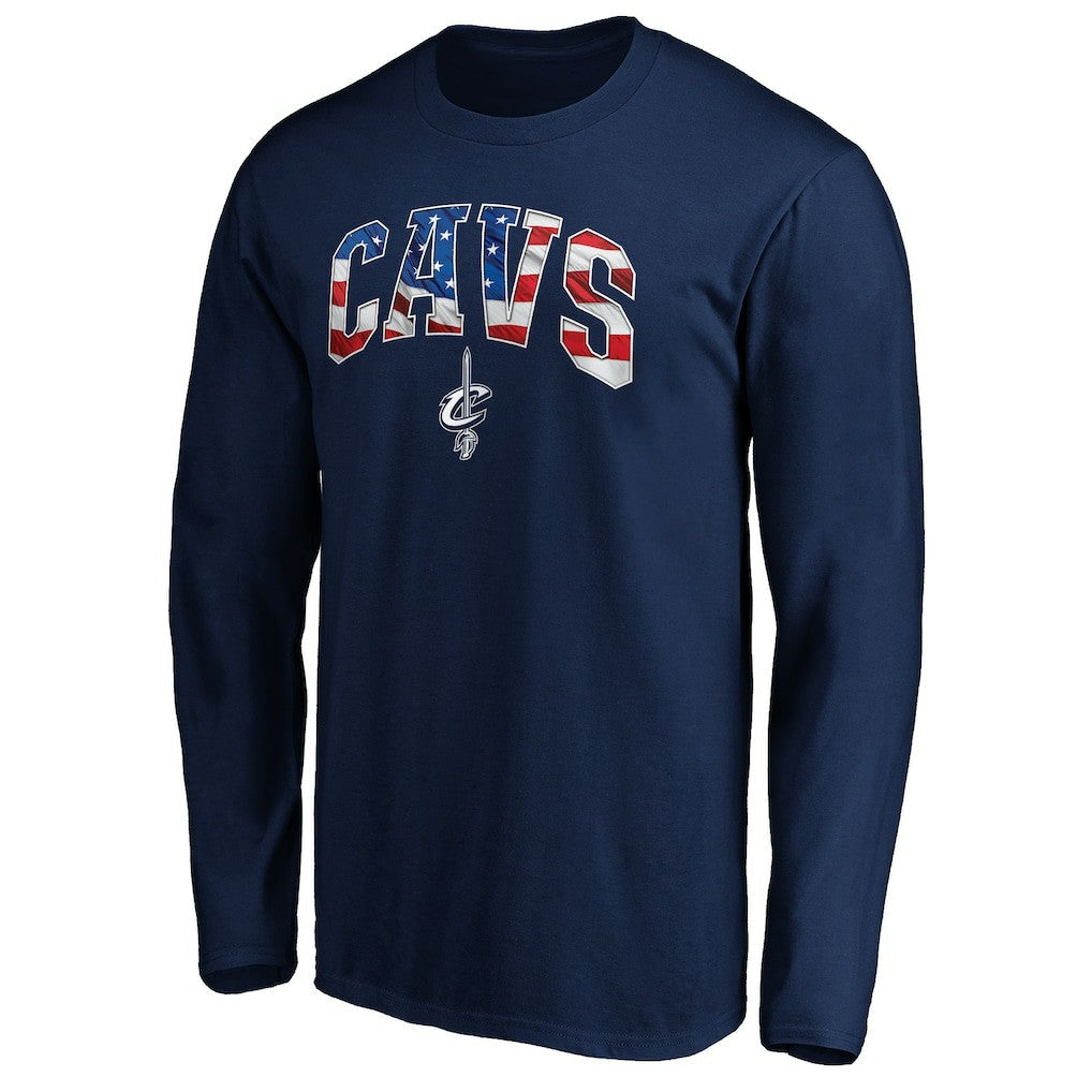 Cleveland Cavaliers Banner Wave Long Sleeve T-Shirt sale - Navy sale