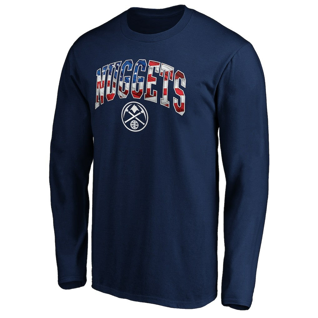 Denver Nuggets Banner Wave Long Sleeve T-Shirt sale - Navy online