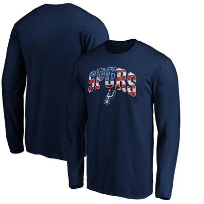 San Antonio Spurs Banner Wave Long Sleeve T-Shirt - Navy for sale
