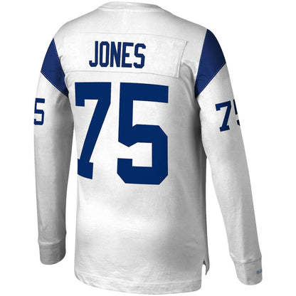 Deacon Jones Los Angeles Rams Throwback Retired Player Name & Number Long Sleeve Top - White discount