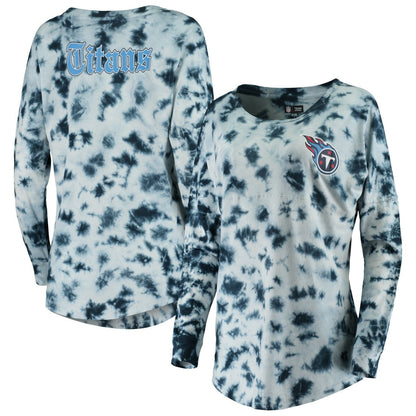 Tennessee Titans New Era Women's Tie-Dye Long Sleeve T-Shirt - Navy cheap