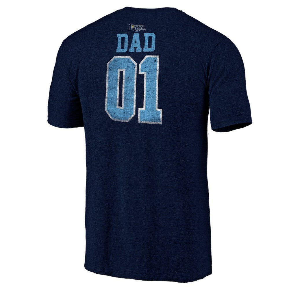 Tampa Bay Rays Father's Day Greatest Dad Tri-Blend T-Shirt - Navy