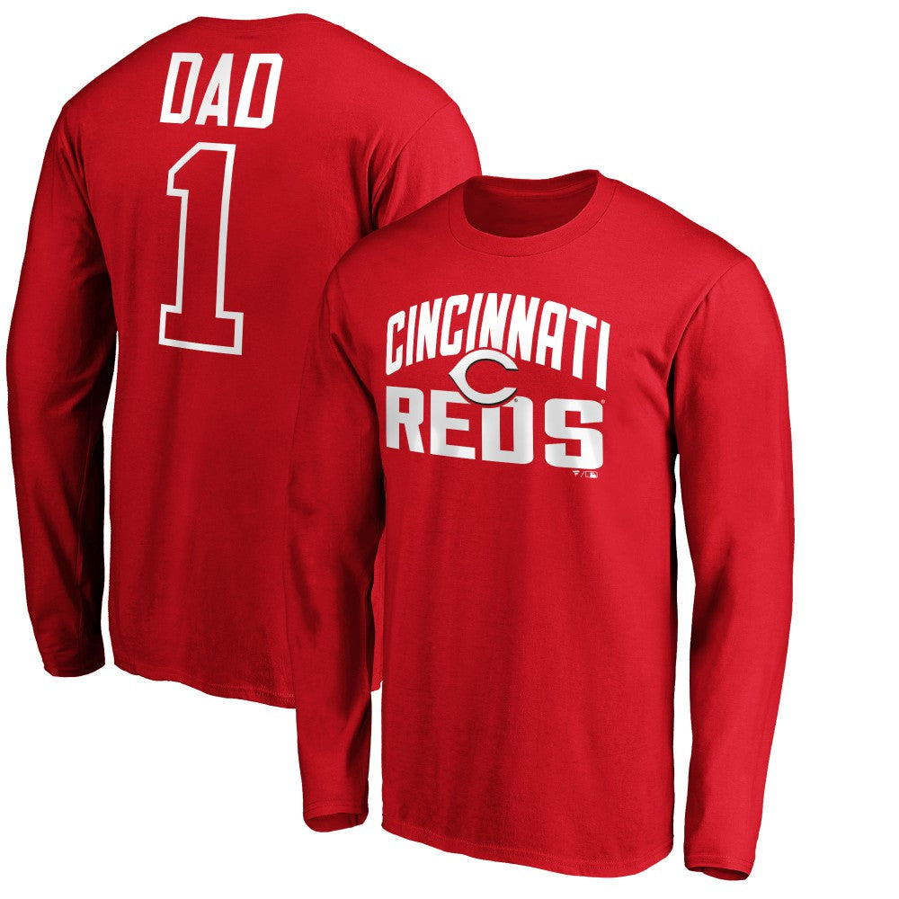 Cincinnati Reds Father's Day #1 Dad Long Sleeve T-Shirt - Red