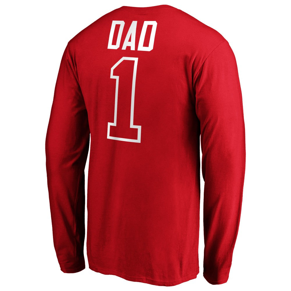 Cincinnati Reds Father's Day #1 Dad Long Sleeve T-Shirt - Red