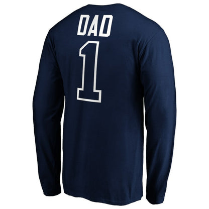 Detroit Tigers Father's Day #1 Dad Long Sleeve T-Shirt - Navy