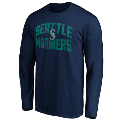 Seattle Mariners Father's Day #1 Dad Long Sleeve T-Shirt - Navy