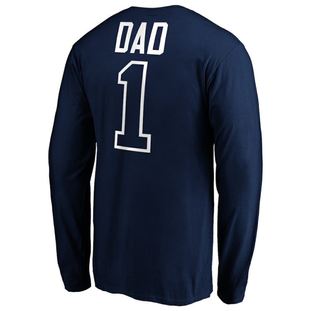 Seattle Mariners Father's Day #1 Dad Long Sleeve T-Shirt - Navy