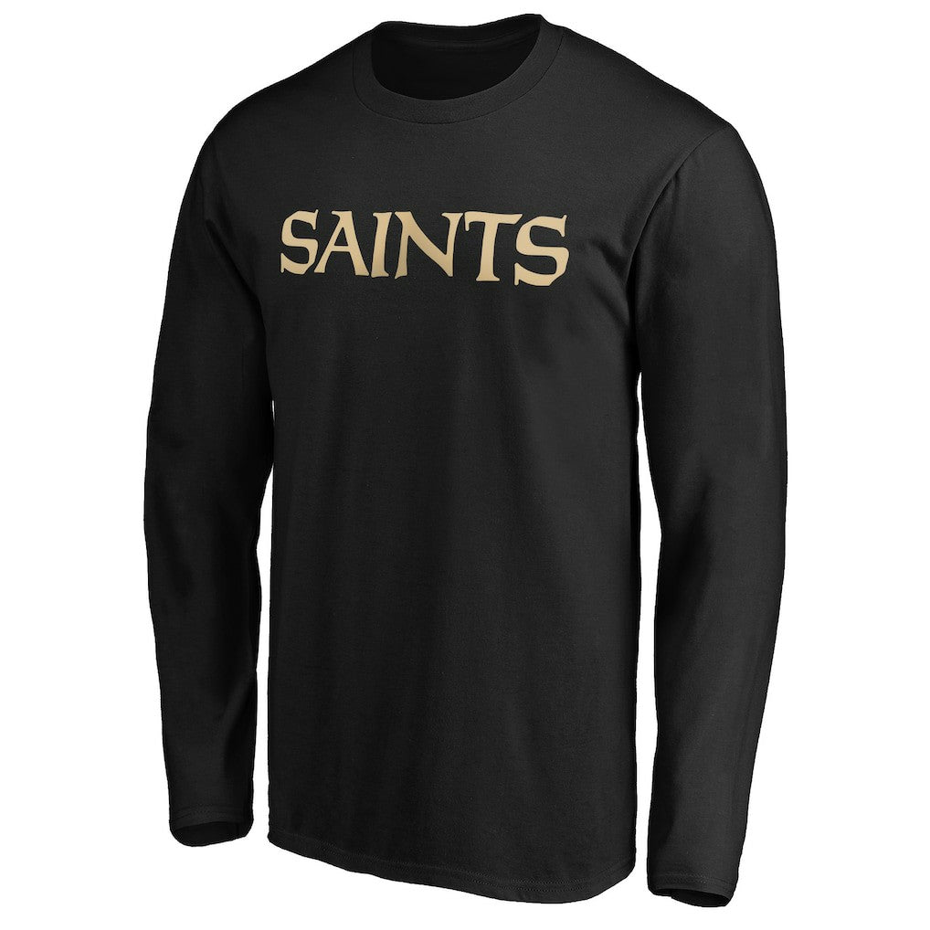 New Orleans Saints #1 Dad Long Sleeve Team Logo T-Shirt - Black on sale