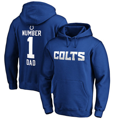 Indianapolis Colts #1 Dad Pullover Hoodie - Royal for sale