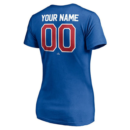Texas Rangers Women's Personalized Winning Streak Name & Number V-Neck T-Shirt - Royal
