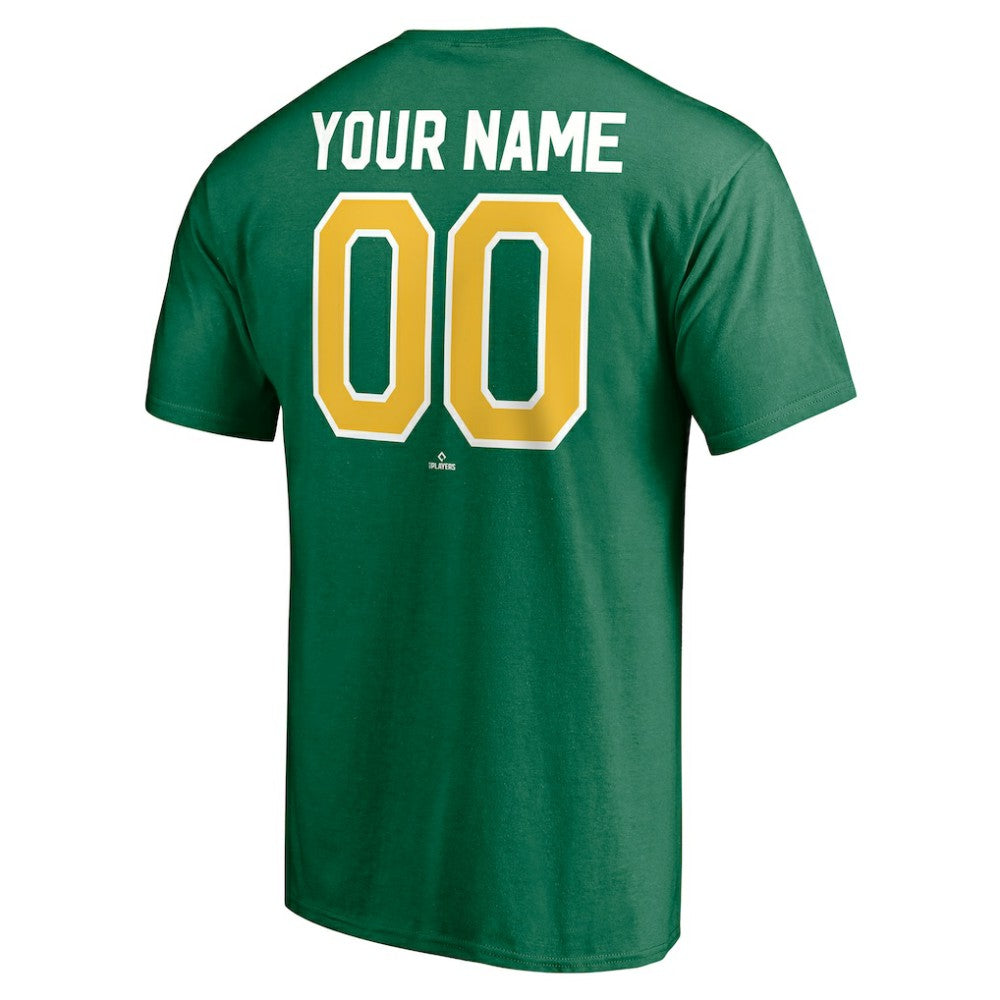 Athletics Cooperstown Winning Streak Personalized Name & Number T-Shirt - Kelly Green