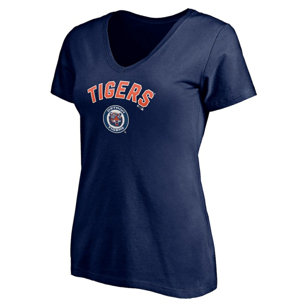 Detroit Tigers Women's Cooperstown Winning Streak Personalized Name & Number V-Neck T-Shirt - Navy