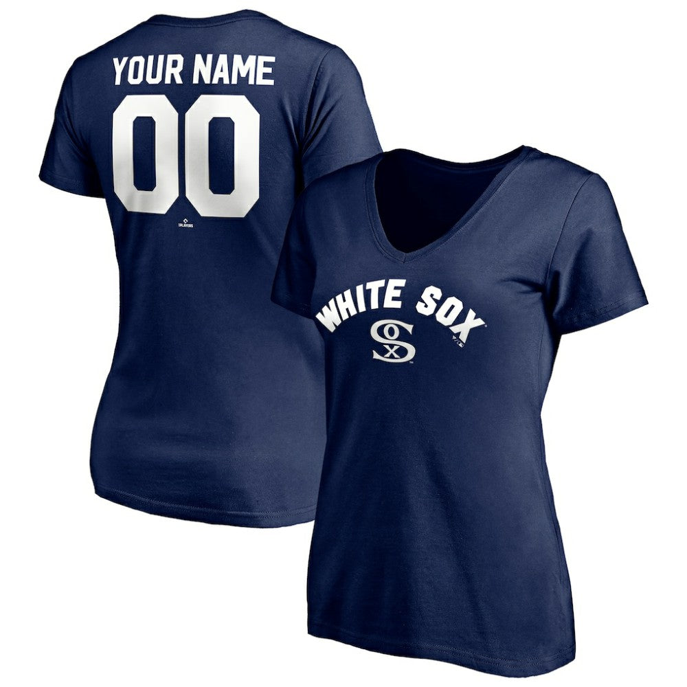 Chicago White Sox Women's Cooperstown Winning Streak Alternate Personalized Name & Number V-Neck T-Shirt - Navy