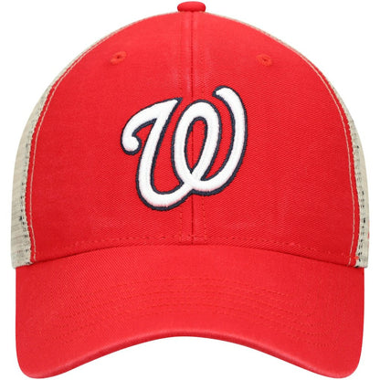 Washington Nationals Flagship Washed MVP Trucker Snapback Hat - Red/Natural | 47 brand