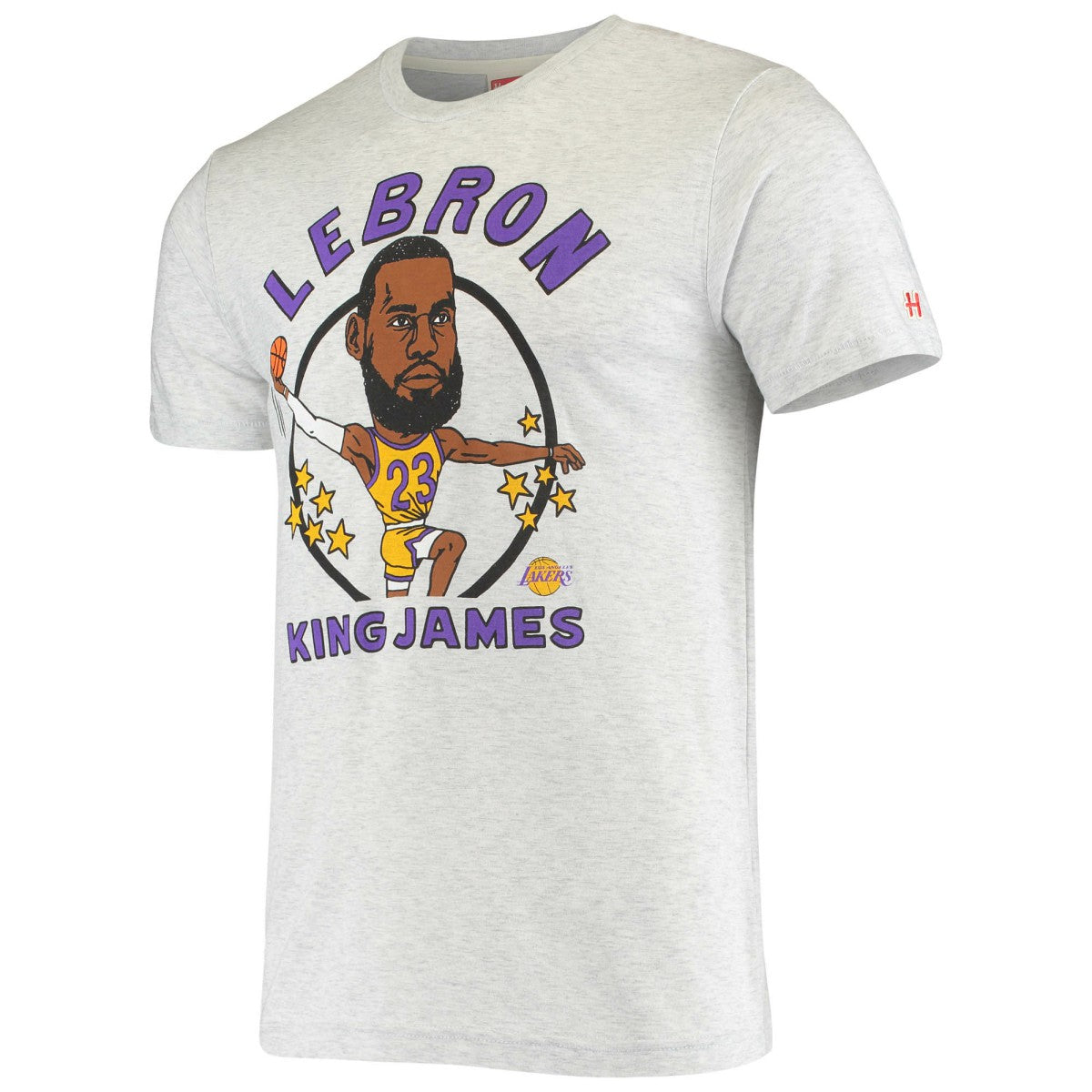 LeBron James Los Angeles Lakers Homage Caricature Tri-Blend T-Shirt - Heathered Ash on sale