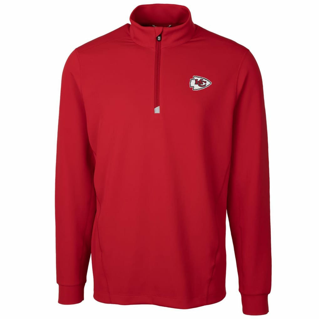 Kansas City Chiefs Cutter & Buck Traverse Quarter-Zip Pullover Jacket - Red for sale
