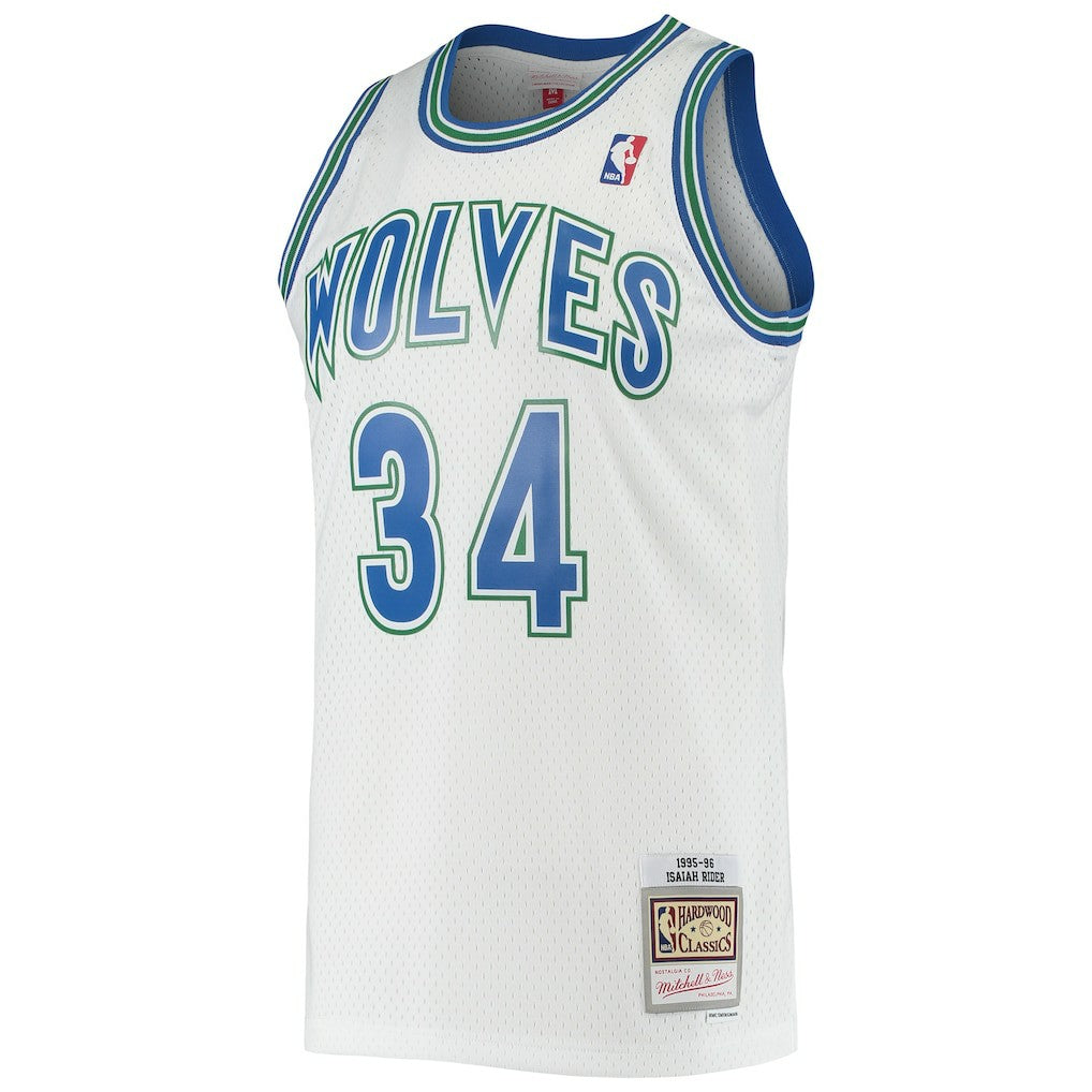 Isaiah Rider Minnesota Timberwolves 1995/96 Hardwood Classics Swingman Jersey - White | Mitchell & Ness on sale