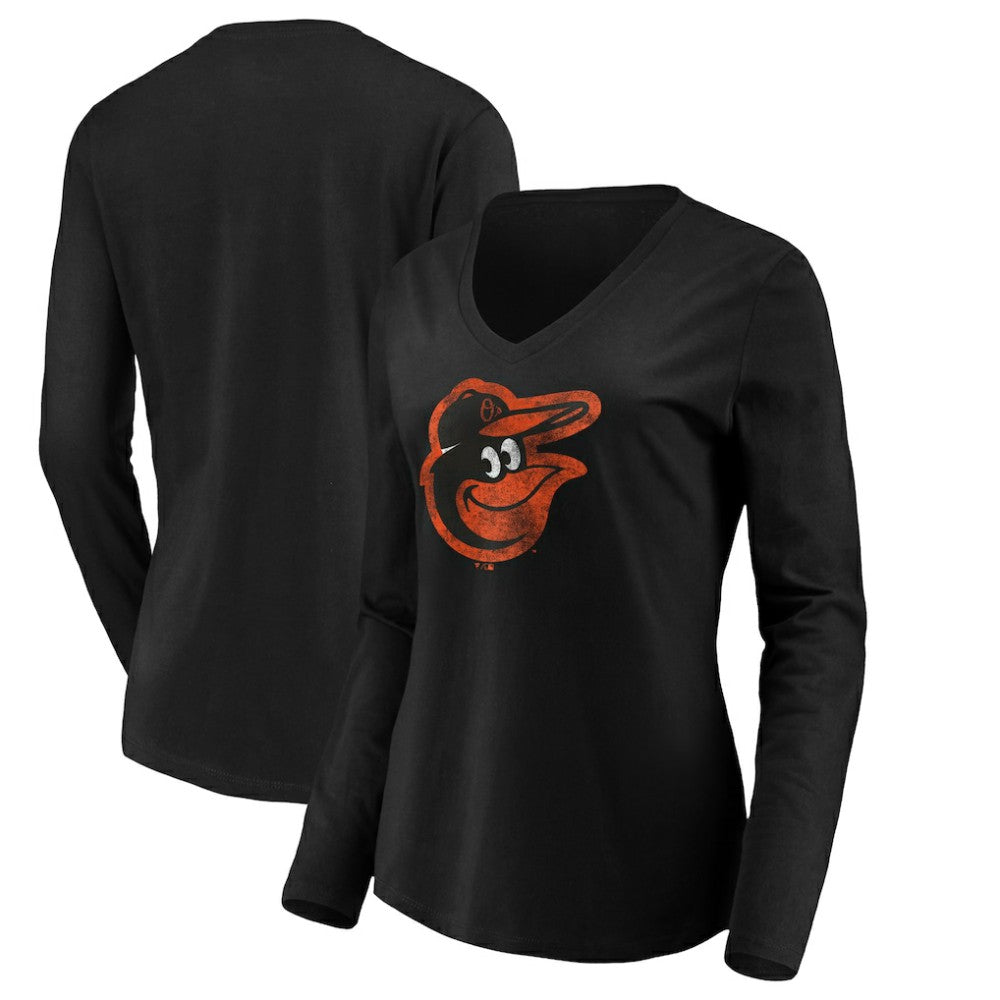 Baltimore Orioles Women's Core Distressed Team Long Sleeve T-Shirt - Black
