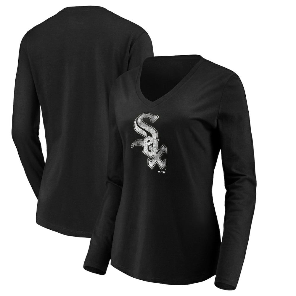 Chicago White Sox Women's Core Distressed Team Long Sleeve T-Shirt - Black