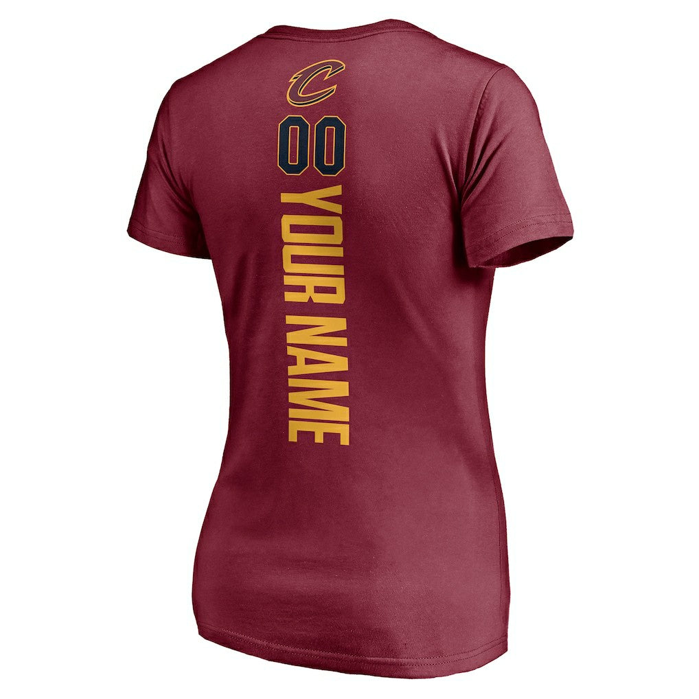 Cleveland Cavaliers Women's Playmaker Personalized Name & Number V-Neck T-Shirt sale - Wine for sale