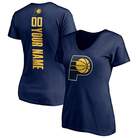 Indiana Pacers Women's Playmaker Personalized Name & Number V-Neck T-Shirt - Navy sale