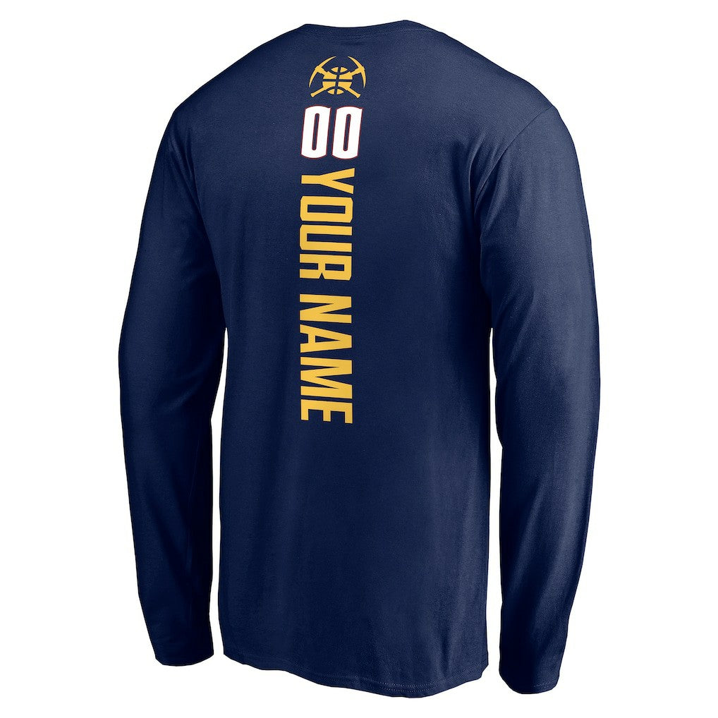 Denver Nuggets Playmaker Personalized Name & Number Long Sleeve T-Shirt sale - Navy online