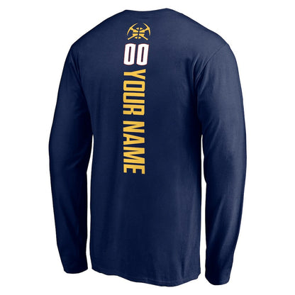Denver Nuggets Playmaker Personalized Name & Number Long Sleeve T-Shirt sale - Navy online