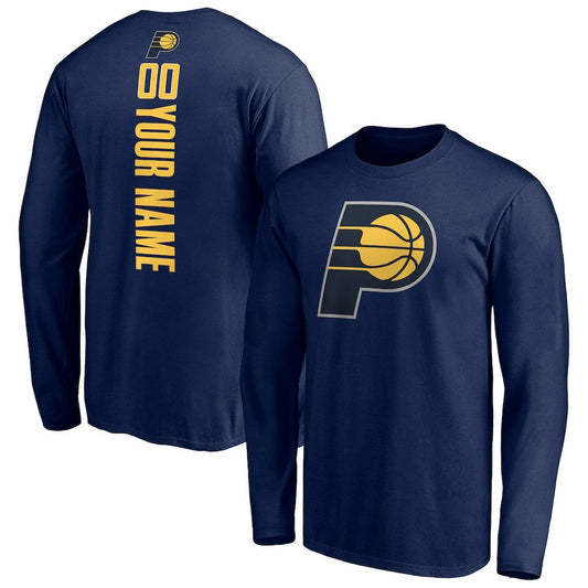 Indiana Pacers Playmaker Personalized Name & Number Long Sleeve T-Shirt - Navy on sale
