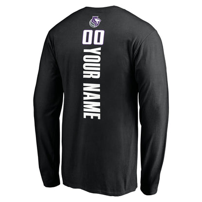 Sacramento Kings Playmaker Personalized Name & Number Long Sleeve T-Shirt - Black cheap