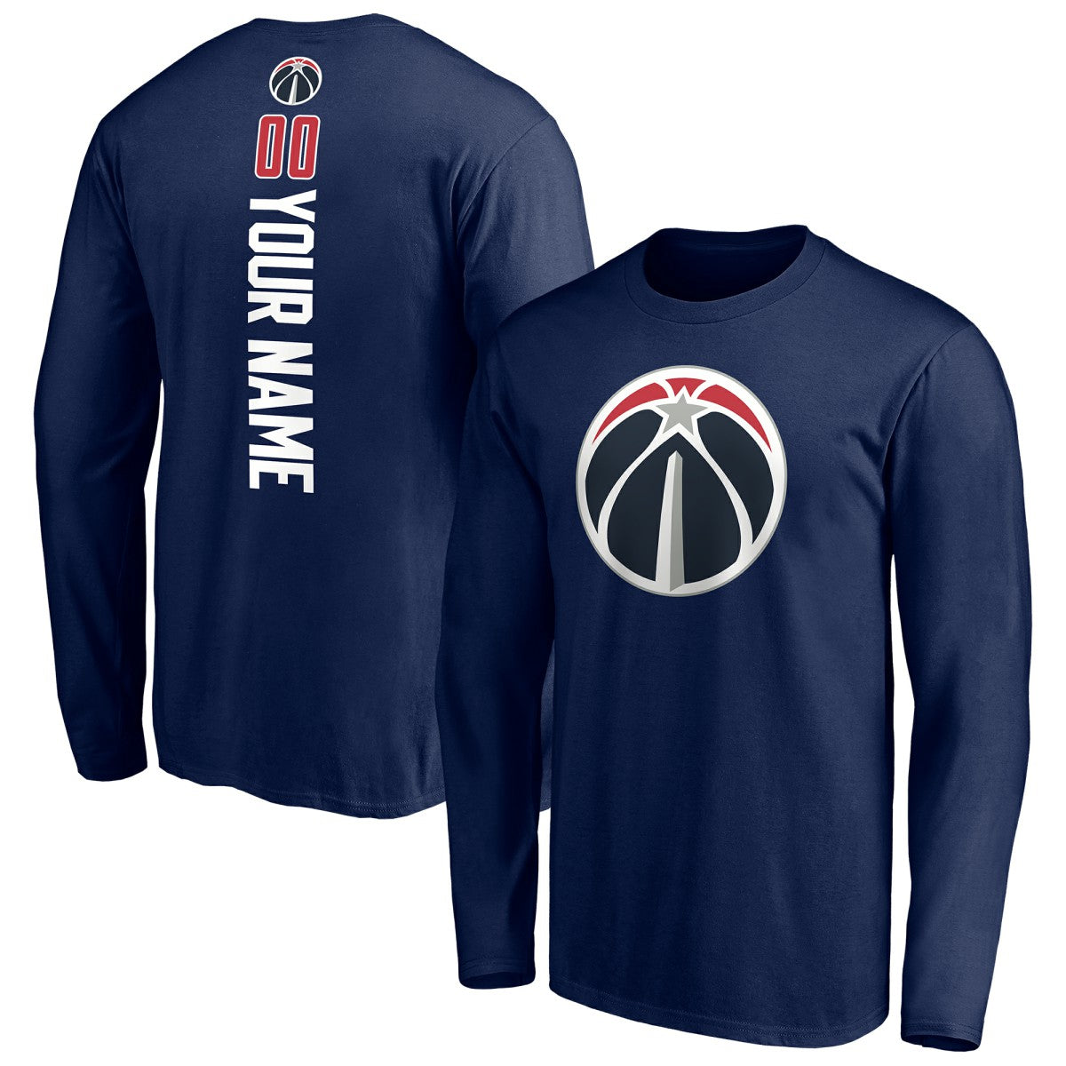 Washington Wizards Playmaker Personalized Name & Number Long Sleeve T-Shirt - Navy on sale
