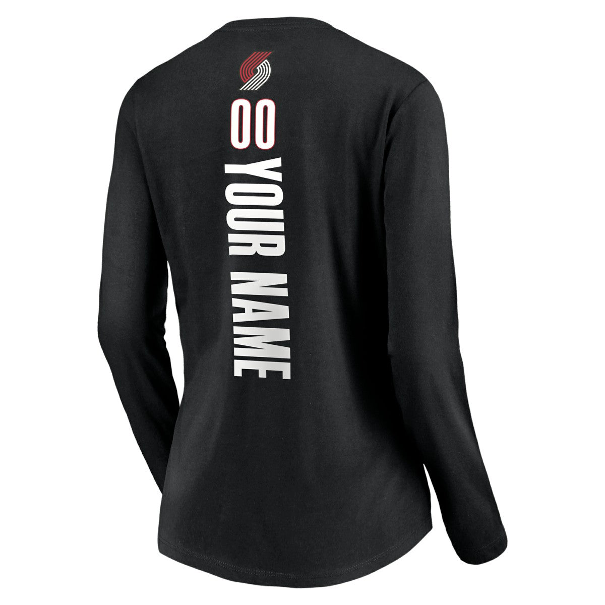 Portland Trail Blazers Women's Playmaker Personalized Name & Number Long Sleeve V-Neck T-Shirt - Black online