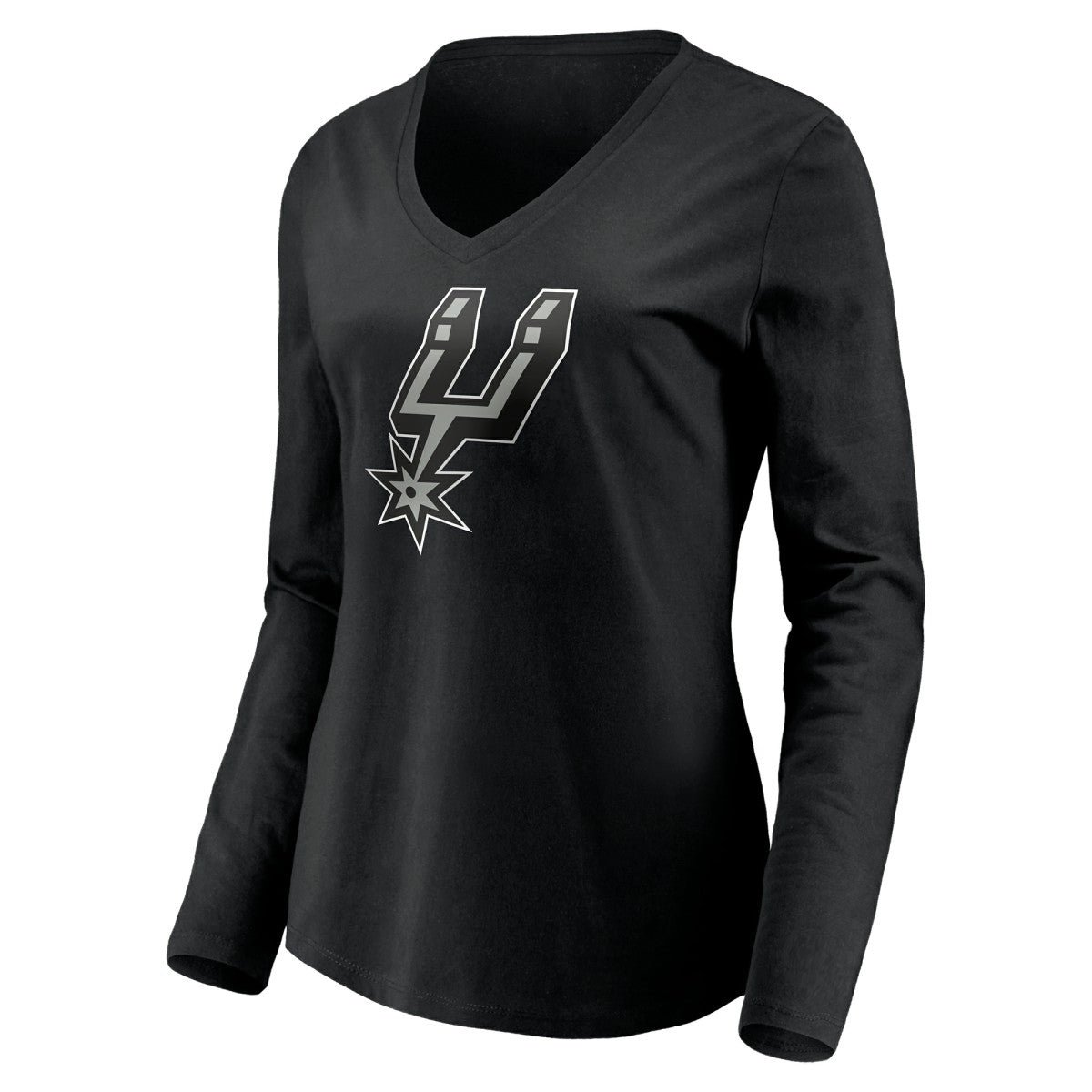 San Antonio Spurs Women's Playmaker Personalized Name & Number Long Sleeve V-Neck T-Shirt - Black shop