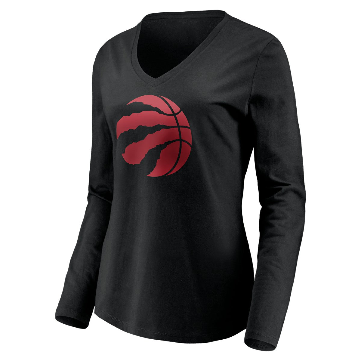 Toronto Raptors Women's Playmaker Personalized Name & Number Long Sleeve V-Neck T-Shirt - Black discount