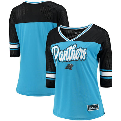 Carolina Panthers 5th & Ocean by New Era Women's Mesh Long Sleeve T-Shirt - Blue sale