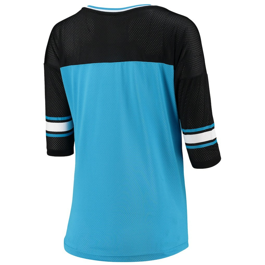 Carolina Panthers 5th & Ocean by New Era Women's Mesh Long Sleeve T-Shirt - Blue sale
