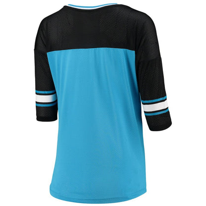 Carolina Panthers 5th & Ocean by New Era Women's Mesh Long Sleeve T-Shirt - Blue sale
