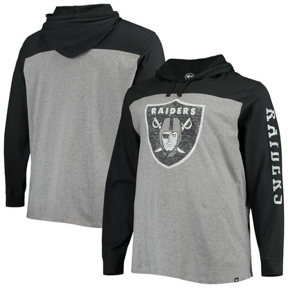 Las Vegas Raiders '47 Franklin Wooster Long Sleeve Hoodie T-Shirt - Heathered Gray/Black discount