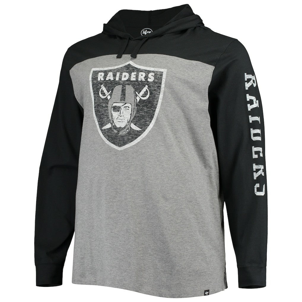 Las Vegas Raiders '47 Franklin Wooster Long Sleeve Hoodie T-Shirt - Heathered Gray/Black discount