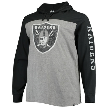 Las Vegas Raiders '47 Franklin Wooster Long Sleeve Hoodie T-Shirt - Heathered Gray/Black discount