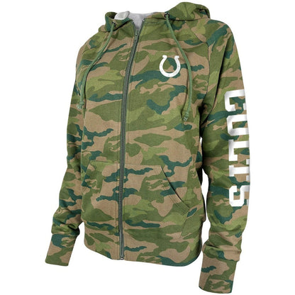 Indianapolis Colts New Era Women's Raglan Full-Zip Hoodie - Camo cheap