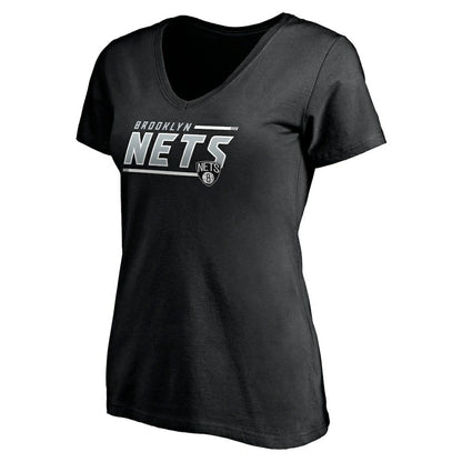 Brooklyn Nets Women's Mascot In Bounds V-Neck T-Shirt - Black | Fanatics shop